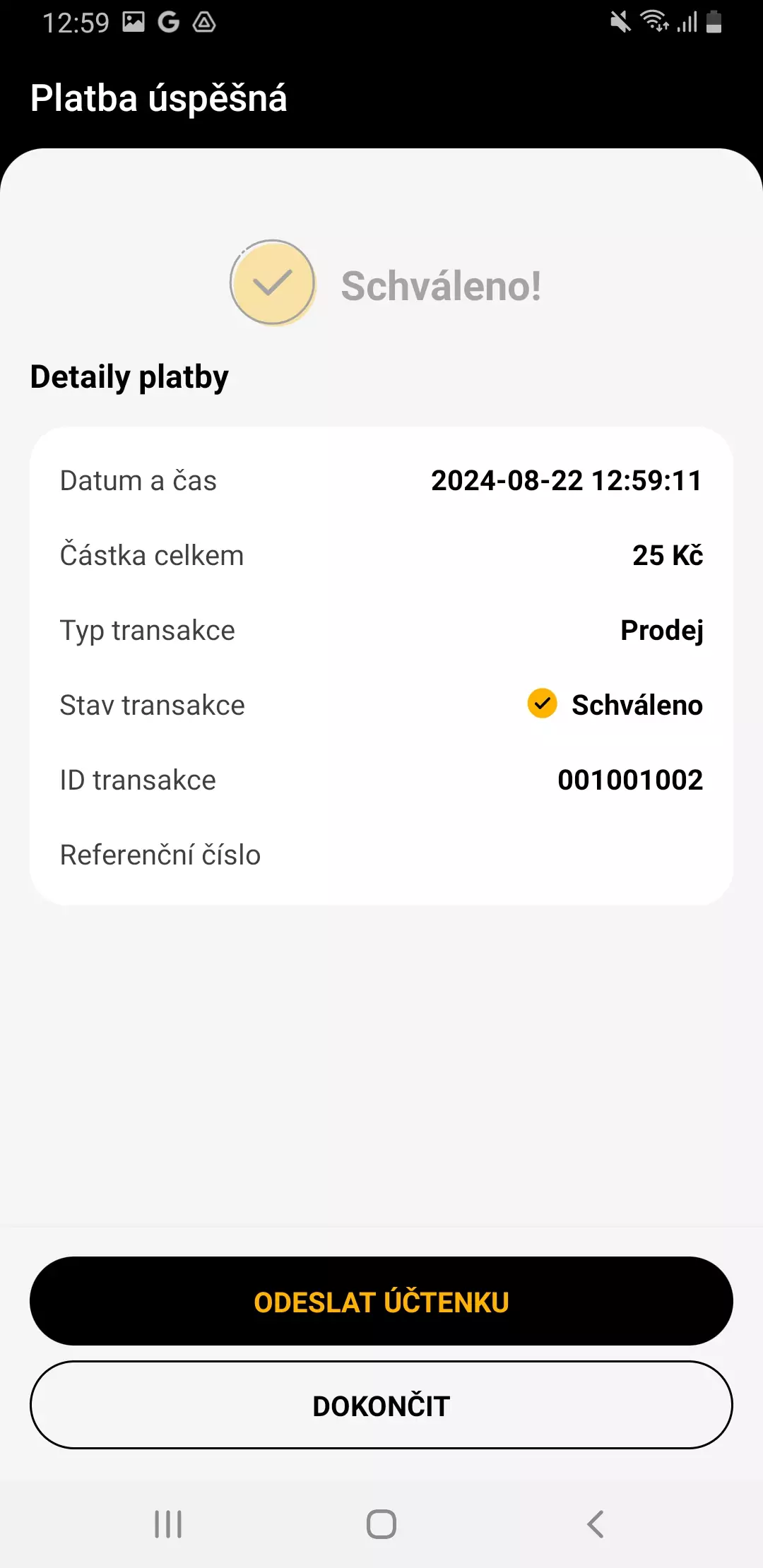 Successful payment
