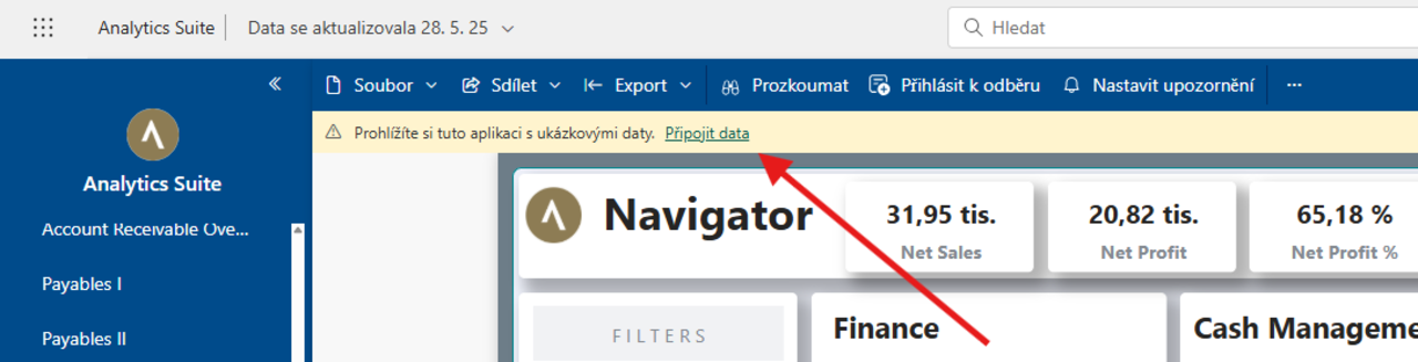 Připojit data