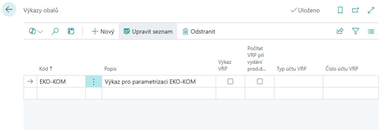 Výkazy obalů