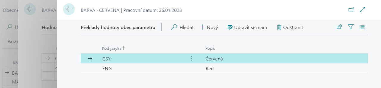 Parameter value translations