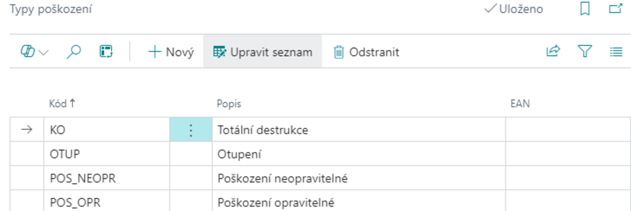 Tool and Equipment Records - Damage Type Settings